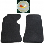 E14833L MAT SET-FLOOR-80-20 LOOP-WITH EMBROIDERED CORVETTE CIRCLE LOGO-COLORS-PAIR-59-60