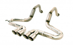 E20457 EXHAUST SYSTEM-BILLY BOAT-BULLET-T304 STAINLESS STEEL-4 INCH QUAD ROUND TIPS-97-04