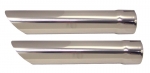 EC182 EXHAUST TIPS-POLISHED STAINLESS STEEL-WITH WELD & PART NUMBER-PAIR-63-67