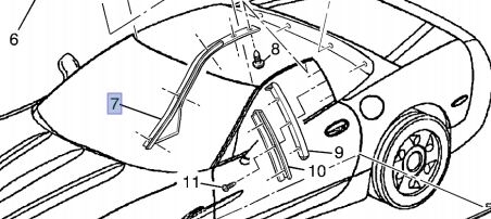 Corvette Molding Fixed Roof Coupe And Zo6 Left 99 04 ( #E22483 ) | EC