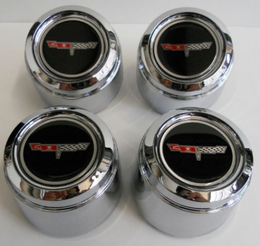 thumbnail image 2 of Trim Parts C3 Corvette Center Cap Set – 1980-81 Aluminum Wheels – Set Of 4 With Emblem – Part #24205 2 of 5