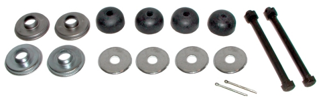 Corvette Rear Leaf Spring Bolt Kit, Stock Length, With Urethane Cushions, 1963-1982 | Corvette Depot