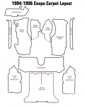 Click Here For Full Product Info E15174 CARPET SET-COMPLETE-COUPE-CUT PILE-WITH PAD-94-96
