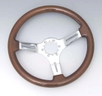 E11881 WHEEL-STEERING-MAHOGANY-WITH CHROME PLATED SPOKES-67-82