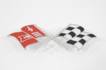 Click Here For Full Product Info E12502 EMBLEM SET-FRONT SIDE FENDER-CROSS FLAG-IMPORT-PAIR-58-60