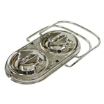 E13356 COVER AND BAILS-MASTER CYLINDER-WITH GASKET-CHROME-67-82