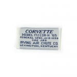 E13921 LABEL-SEAT BELT-ORIGINAL STYLE WOVEN CORVETTE-65