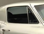 E14628 GLASS-SIDE DOOR-CLEAR-COUPE-NO DATE CODE-RIGHT-63-67