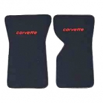 Click Here For Full Product Info EC976LC MAT SET-FLOOR-CUT PILE-WITH EMBROIDERED CORVETTE LOGO-COLORS-PAIR-70-75
