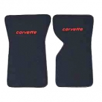 EC976LC MAT SET-FLOOR-CUT PILE-WITH EMBROIDERED CORVETTE LOGO-COLORS-PAIR-70-75