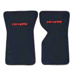 E14838LC MAT SET-FLOOR-CUT PILE-WITH EMBROIDERED CORVETTE LOGO-COLORS-PAIR-76