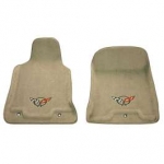 E15007LC5 MAT SET-FLOOR-TRUVETTE-MOLDED PREMIUM CONTOUR-C5 CORVETTE LOGO-COLORS-PAIR-97-04