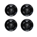 E15062 WHEEL SET-STEEL-BLACK-15 X 5.5 INCH-4 PIECES-65-66