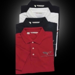 Click Here For Full Product Info E15461 SHIRT-POLO-CORVETTE-C6 EMBROIDERED EMBLEM-BLACK