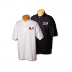 Click Here For Full Product Info E15483 SHIRT-POLO-CORVETTE CROSSFLAGS-EMBROIDERED EMBLEM-BLACK