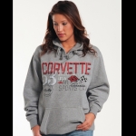 Click Here For Full Product Info E15515 SWEATSHIRT-HOODED-'53 CORVETTE-BLENDED COTTON-UNISEX-HEATHER GREY