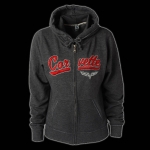 E15535 SWEATSHIRT-LADIES-HOODED-ZIP-HEATHER-SCRIPT-BLENDED COTTON