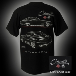 Click Here For Full Product Info E15560 SHIRT-CORVETTE STINGRAY-BLACK-100% PRE-SHRUNK COTTON