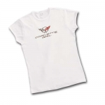 E15609 SHIRT-LADIES-JUNIOR-CORVETTE GIRL-WHITE