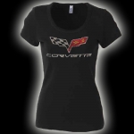 E15652 SHIRT-LADIES-C6 RHINESTONE-100% COTTON-BLACK