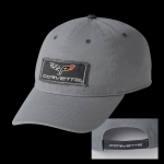 Click Here For Full Product Info E15662 CAP-C6 CORVETTE FRAYED PATCH-CHARCOAL