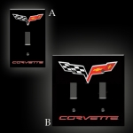 Click Here For Full Product Info E15718 COVER-C6 CORVETTE LOGO LIGHT SWITCH PLATE