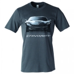 E15806 SHIRT-STINGRAY FRONT VIEW-CHARCOAL-100% COTTON-CHARCOAL