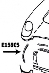 Click Here For Full Product Info E15905 BONDING STRIP-RADIATOR SUPPORT VERTICAL-PRESS MOLDED WHITE-RIGHT-53-55
