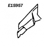 E15957 SKIRT-INNER FENDER-RIGHT-PRESS MOLDED-WHITE-55-57
