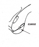 Click Here For Full Product Info E16032 REINFORCEMENT-REAR BUMPER HOLE-PRESS MOLDED-WHITE-RIGHT-58-60
