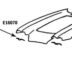 E16070 BONDING STRIP-UPPER HEADLAMP OPENING-PRESS MOLDED-WHITE-RIGHT HAND-58-62