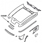 E16160 BONDING STRIP-UPPER GRILLE PANEL-PRESS MOLDED-WHITE-63-66