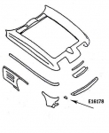 E16178 BONDING STRIP-LOWER PANEL-PRESS MOLDED-GRAY-RIGHT HAND-65-66