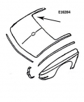 Click Here For Full Product Info E16284 PANEL-REAR UPPER-ROADSTER-PRESS MOLDED-GRAY-63-66