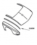 Click Here For Full Product Info E16290 BONDING STRIP-REAR FENDER-UPPER-PRESS MOLDED-WHITE-LEFT HAND-63-65