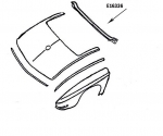 Click Here For Full Product Info E16336 SUPPORT-REAR UPPER PANEL-CONVERTIBLE-PRESS MOLDED-GRAY-63-66