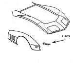 E16479 BONDING STRIP-PANEL-FRONT LOWER-PRESS MOLDED-BLACK-RIGHT HAND-68-72