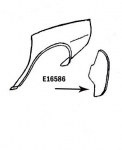 E16586 SHIELD-SPLASH-REAR FENDER-HAND LAYUP-BLACK-LEFT-73-82