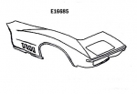 E16685 FRONT END-HALF-DOOR TO CENTER OF HOOD-HAND LAYUP-NO BARS-RIGHT HAND-68-69