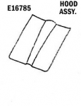 Click Here For Full Product Info E16785 HOOD-ASSEMBLY-SMALL BLOCK 327-HAND LAYUP-65-67