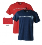 E17106 SHIRT-C7 CORVETTE STINGRAY CHEST LOGO-BLENDED COTTON-HEATHER MIDNIGHT