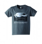 Click Here For Full Product Info E17107 SHIRT-STINGRAY FRONT VIEW TEE SHIRT-KIDS-CHARCOAL