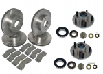 Click Here For Full Product Info E17465 ROTOR SET-BRAKE-FRONT & REAR-HEAVY DUTY-WITH ORGANIC PADS-NEW HUB ASSEMBLY-69-82