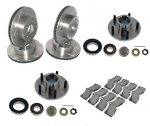 Click Here For Full Product Info E17466 ROTOR SET-BRAKE-FRONT & REAR-SPORT-WITH HAWK PADS-NEW HUB ASSEMBLY-69-82