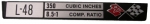 Click Here For Full Product Info E1795 PLATE-ENGINE DATA-CONSOLE-L-48 350-75-76