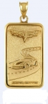 Click Here For Full Product Info E18846 JEWELRY-INGOT-14K GOLD PLATE OVER .925 STERLING SILVER-CORVETTE C6 EMBLEM