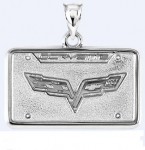 E18856 JEWELRY-LICENSE PLATE-.925 STERLING SILVER-CORVETTE CENTENNIAL