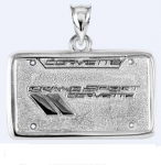 E18857 JEWELRY-LICENSE PLATE-.925 STERLING SILVER-CORVETTE GRAND SPORT