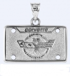 Click Here For Full Product Info E19393 JEWELRY-LICENSE PLATE-.925 STERLING SILVER-CORVETTE 25TH ANNIVERSARY