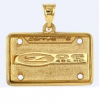 Click Here For Full Product Info E19409 JEWELRY-LICENSE PLATE-14K GOLD PLATE OVER .925 STERLING SILVER-CORVETTE C5 Z06